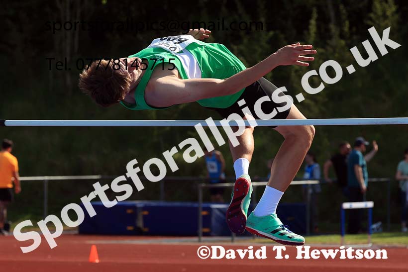 Mens under-20s high jump, 2025 North Eastern Track and Field Champs., Shildon, County Durham. Photo: David T. Hewitson/Sports for All Pics